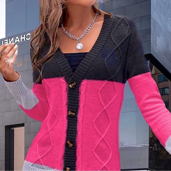Nwt, Lavishly Paris Multicolored Open Front Cardigan Coat. - Picture 1 of 16
